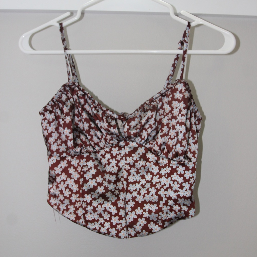 Pacsun LA Hearts Tie Front Satin Corset Top